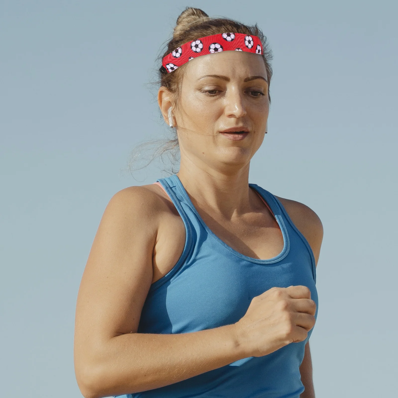 4 قطع من عصابات الرأس المرنة لليوجا بلون الحلوى الممتصة للعرق، أربطة شعر رياضية قابلة للتنفس للنساء، تمرين كرة القدم والكرة الطائرة