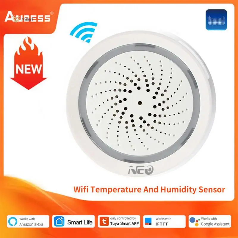 Coolcam Wifi Siren Alarm Sensor and App Notification Alerts,No Hub Required,Plug And Play,Compatiab Alexa Echo Home