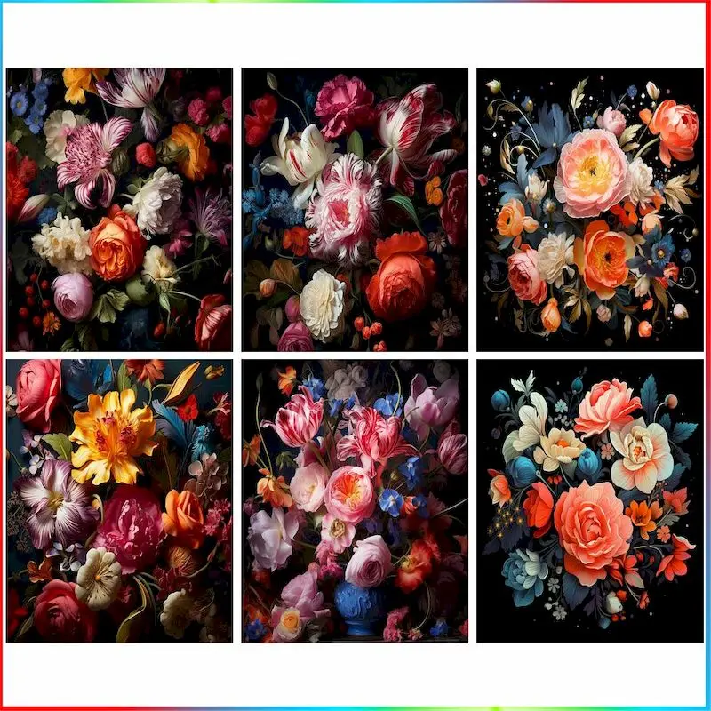 

GATYZTORY Full Round Diamond Painting Embroidery Rhinestone Pictures Flowers Craft Kit Diamond Embroidery Wall Decor Home