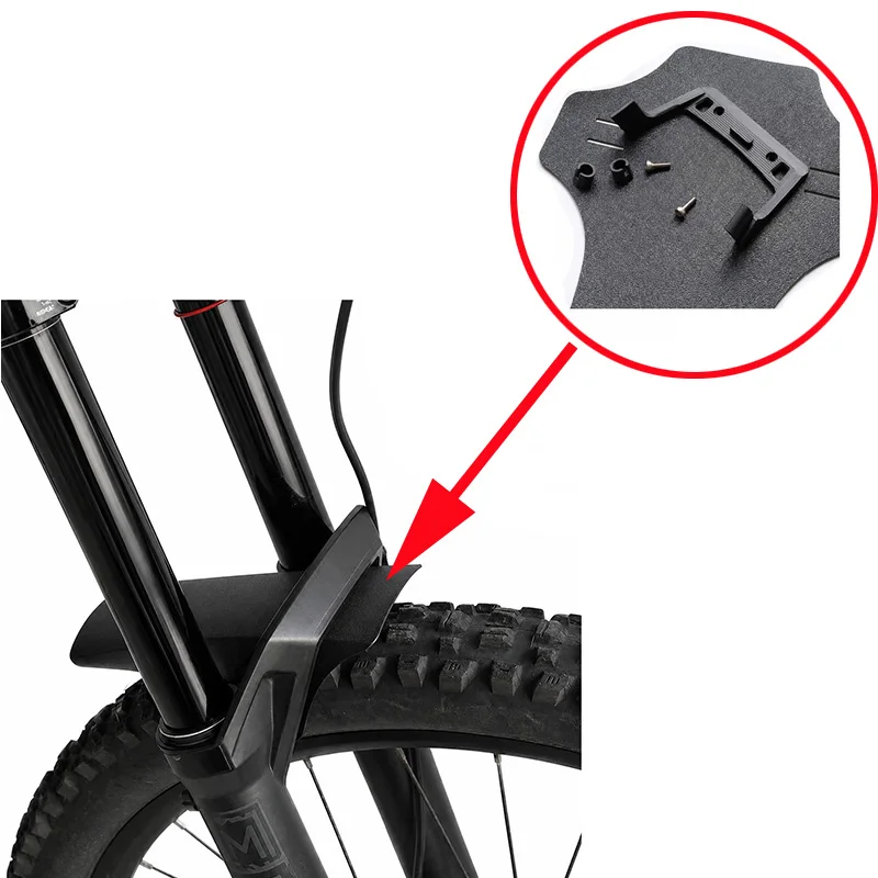 1 Conjunto de Acessórios para Suspensão Dianteira Rockshox BOXXER: Para-lama Ultrafino e Leve para Garfo de Coroa Dupla (Sem Tiras de Fixação)