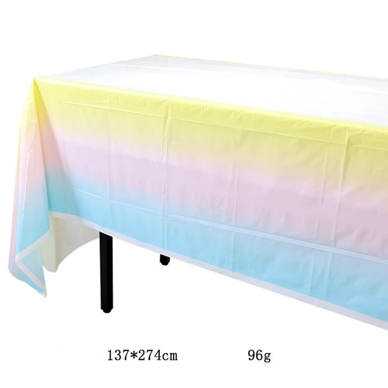 Regenbogen-Geschirrset für Geburtstagsparty-Dekorationen, Regenbogen-Geschirr, Pappteller, Tassen, Servietten, Tischdecke, Abendessen, Einwegartikel – Detail 3