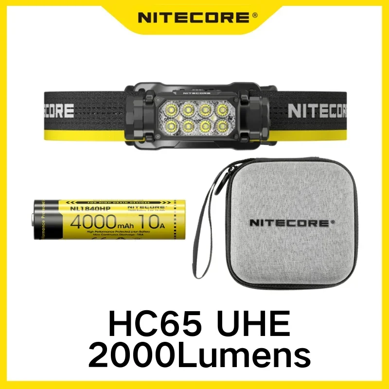 Nitecore USB-C 충전식 헤드램프, 캠핑, 하이킹, 사냥용 독서등, HC65 UHE 2000 루멘