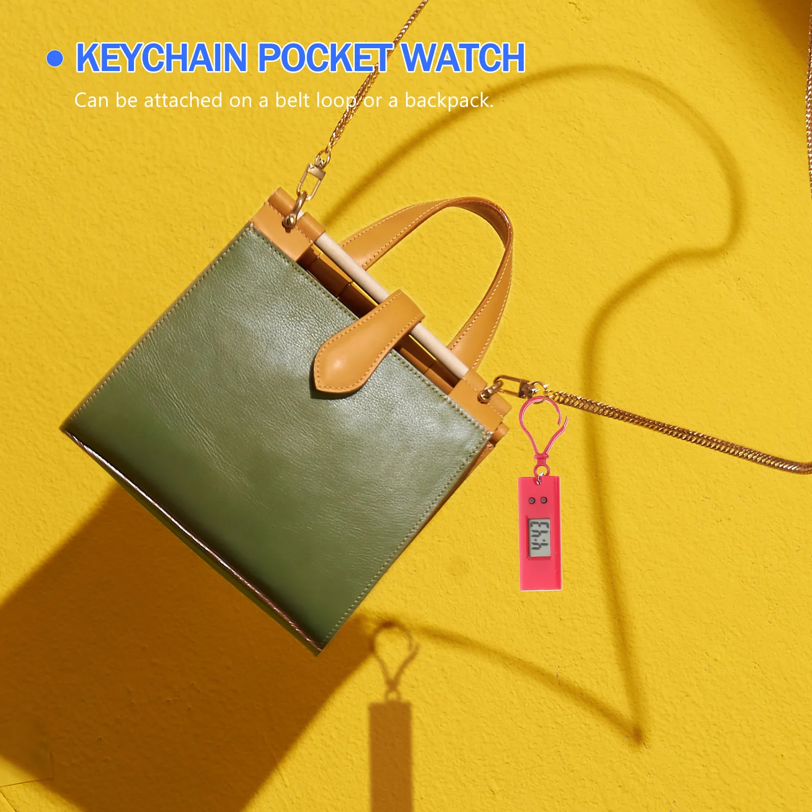 5pcs Electronic Watch Key Chain Pocket Watch Clip On Belt Loop Backpack Durable Premium Material Kids Adults Gift Simple Design