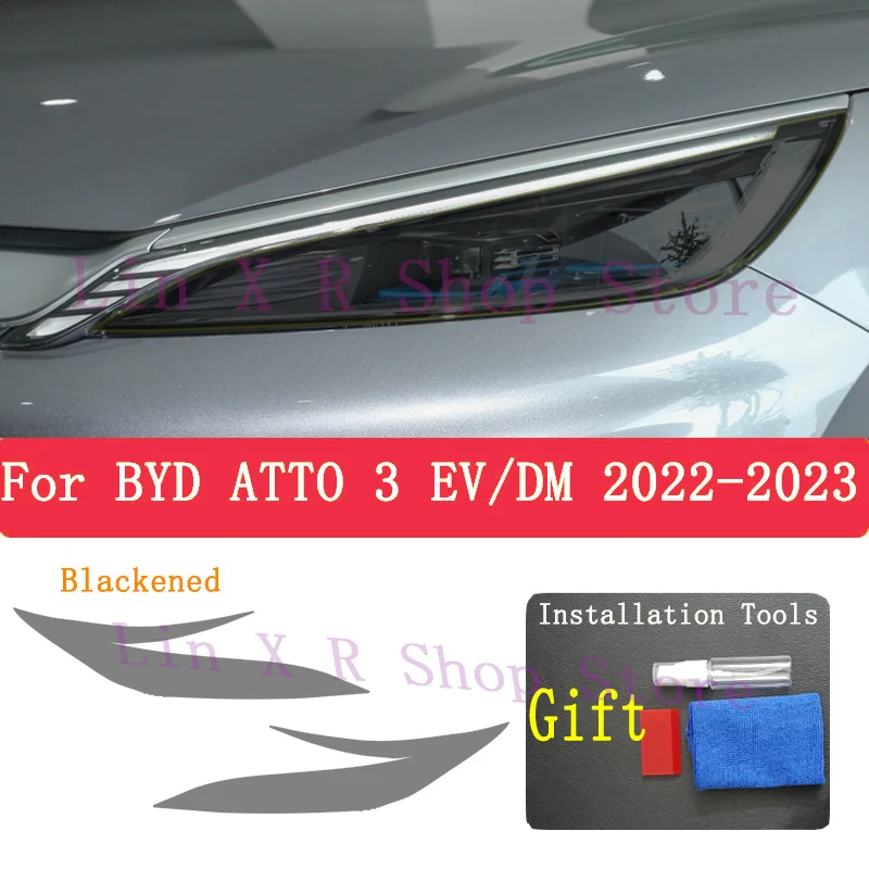 

For BYD ATTO 3 EV/DM 2022 2023Car Exterior Headlight Anti-scratch Front Lamp Tint TPU Protective Film Repair Accessories Sticker