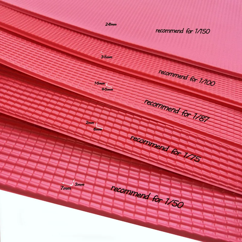 2pcs Model Building Kits Materials PVC Sheet Plastic Model Roof Tile For DIY House Red Sheet For Architecture Layout 19*29cm