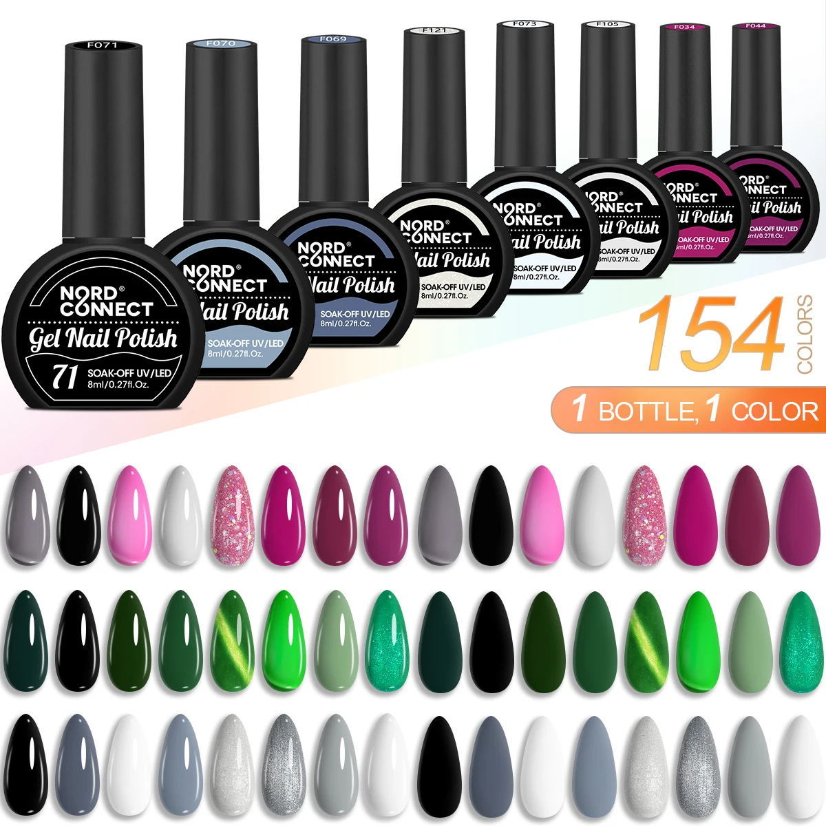 مجموعة طلاء الأظافر 8 ألوان 8 مللي عاكس المغناطيسي طلاء الأظافر نقع قبالة LED هلام صالون النساء أدوات مانيكير رجل الموضة الثلاثية الأبعاد