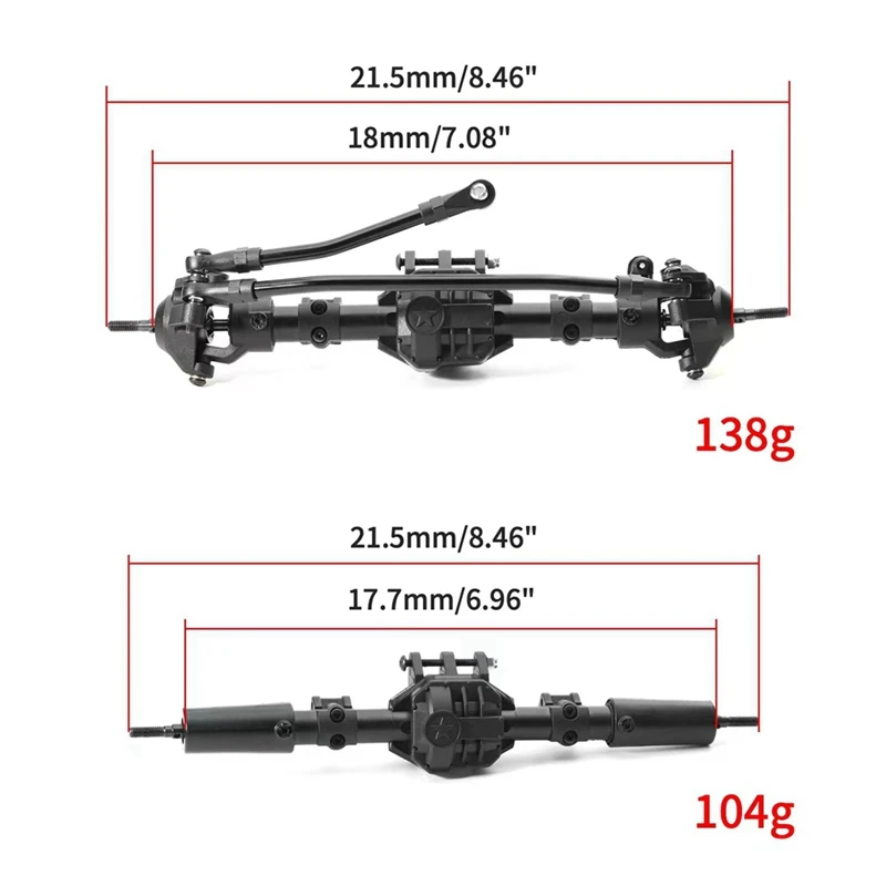 RC Car Straight Complete Axle Front Rear Straight Complete Axle For 1:10 RC Crawler Axial SCX10 II 90046 90047 Upgrade Parts