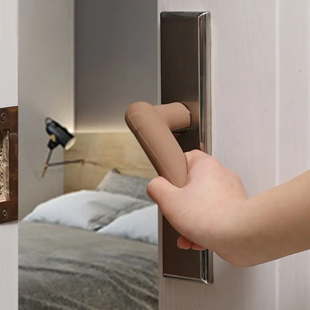 Portable Silicone Door Handle Cover Anti-Slip Anti Collision Doorknob Sleeve Silent Anti-Static Door Knob Cover for Home