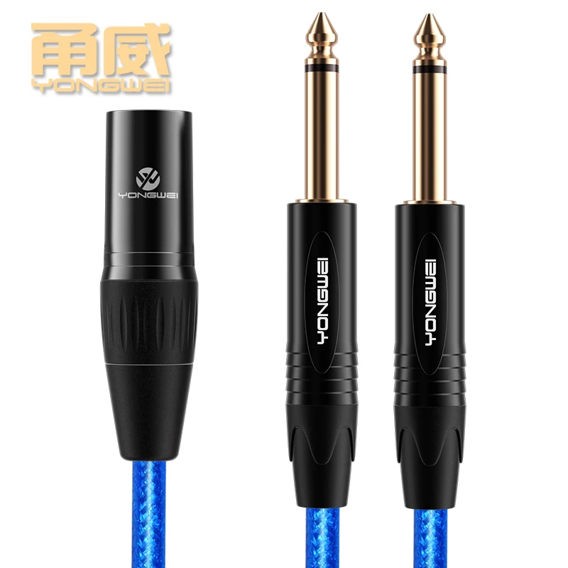 YONGWEI HIFI XLR to 6.35 Audio Stereo Cable OFC 6.35Mixer Jack Power Amplifier Sound Balance Cable Hifi Xlr Audio Connector