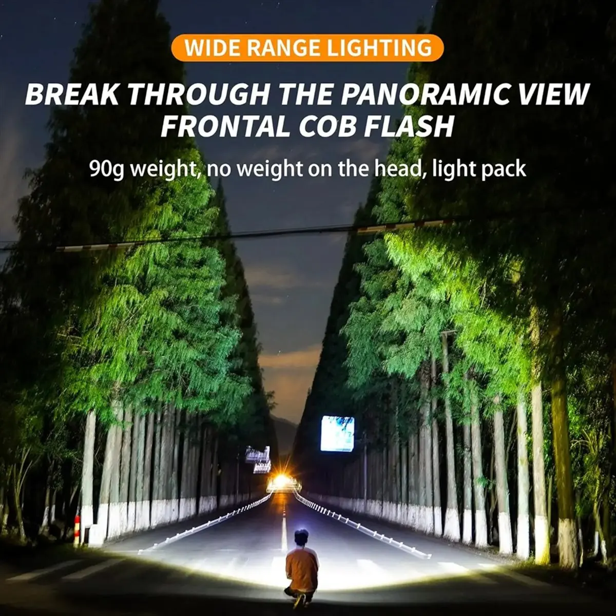 DT89 HOT Induction COB Headlight Waterproof LED Headlamp Floodlight USB Rechargeable 3 Lighting Modes with Tail Light