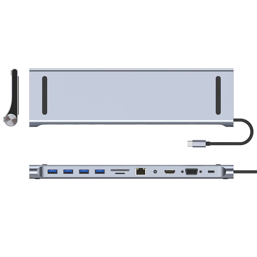 11 in 1 USB Hub 3.0 Splitter Multiport Adapter 4K HDMI RJ45 SD/TF VGA Dock Station for MacBook IPad Xiaomi Laptop Accessories