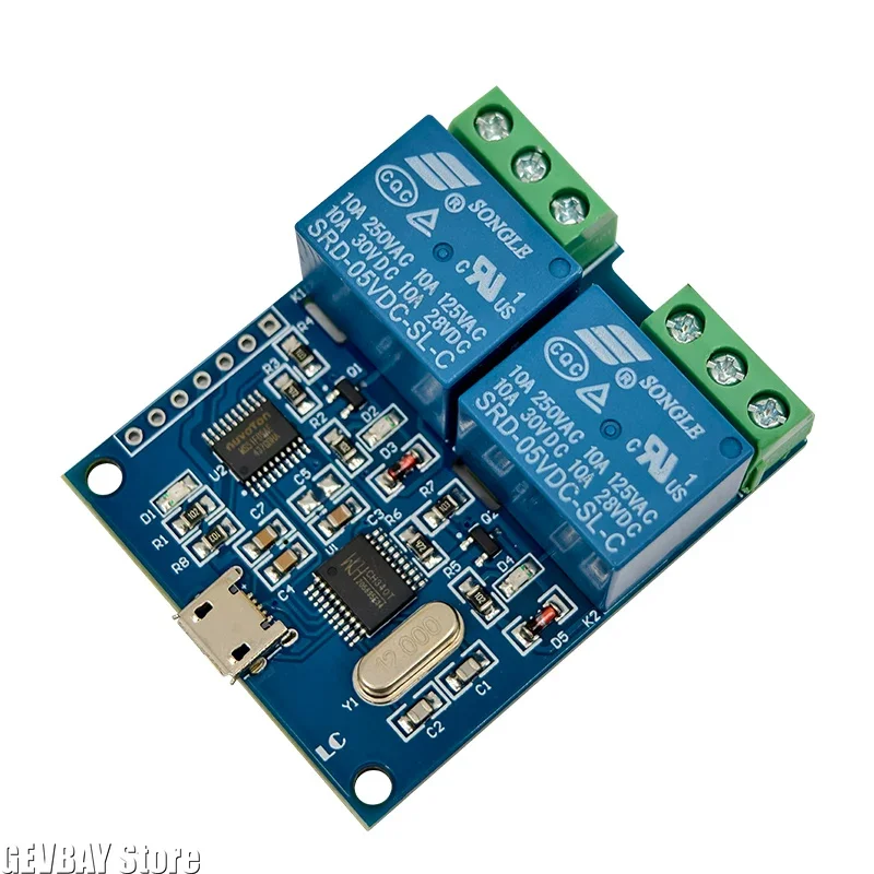 LCUS-2 Type Two-Way USB Relay Module Intelligent Control USB Switch USB Control Relay for Electronics