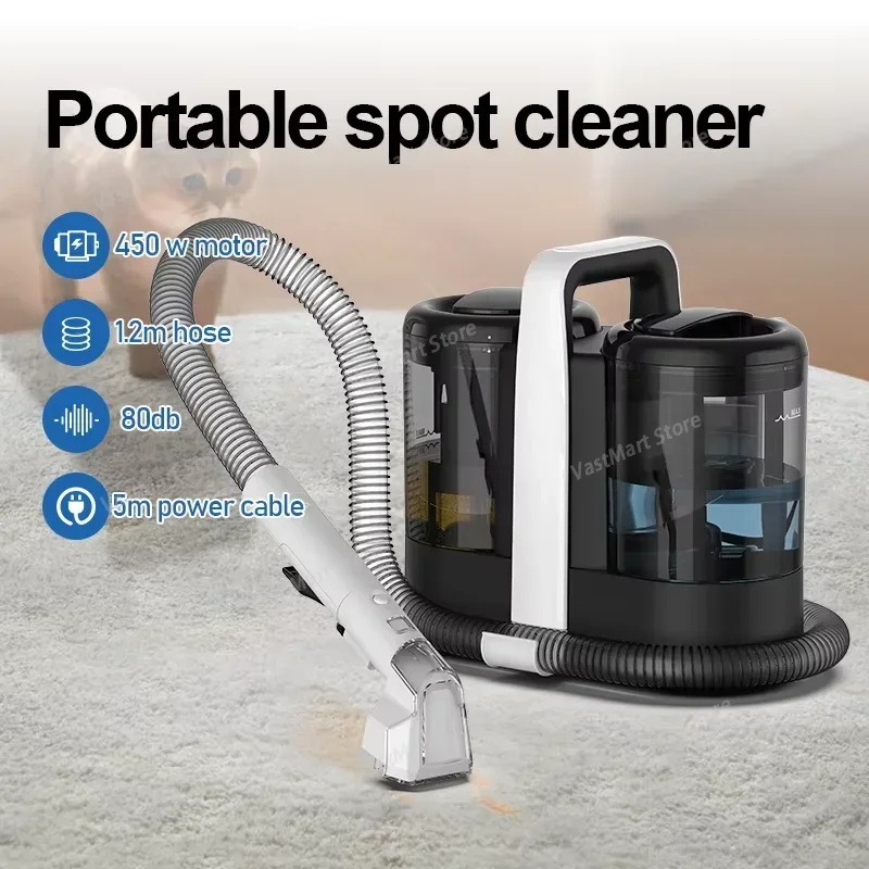 600W High Power Wired Spray Suction Cleaner, Deep Clean for Carpet, Sofa, Floor & Pet Stains, Household Machine