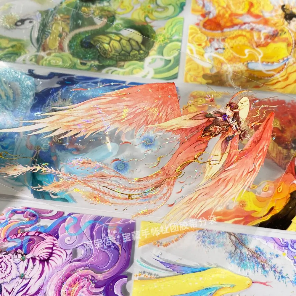 Thousand Years Mythological Figure Washi Tape Sample, Chinese Ancient Style PET Sticker for Phone Case