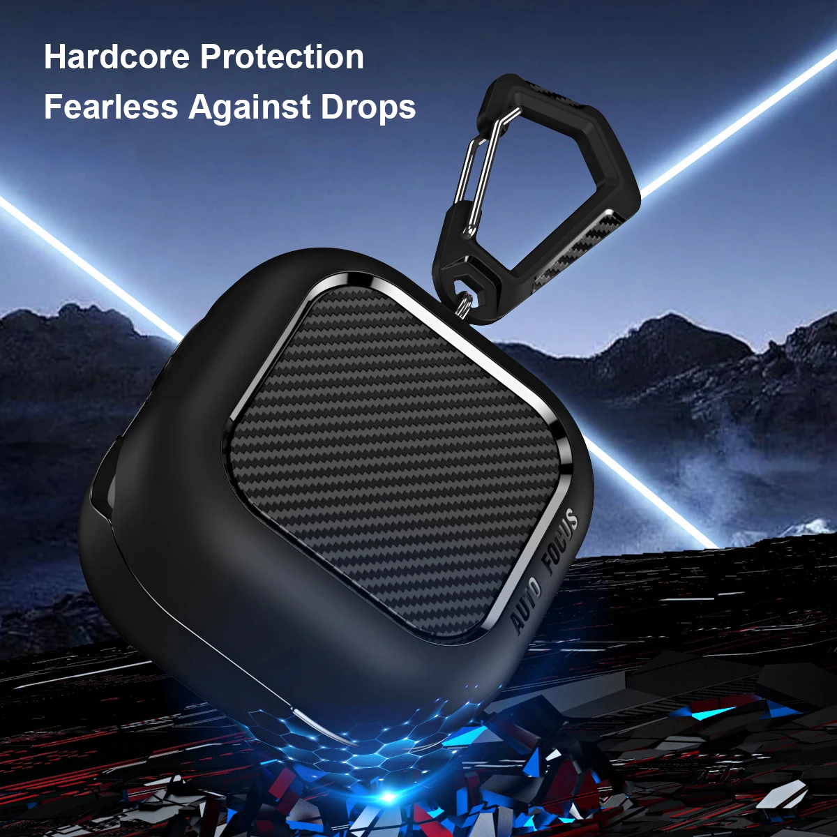 

Cover For Samsung Galaxy Buds 4 / 4 Pro , TPU+PC Protect Case with Carbon Fiber Texture , 4-Corner Airbag Shockproof Shell