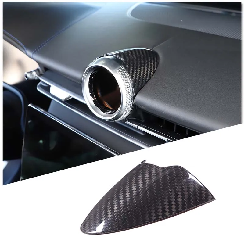 

Real Carbon Fiber Central Control Clock Decorative Cover Trim Frame For 2022-2024 Maserati Grecale Car Interior Accessories