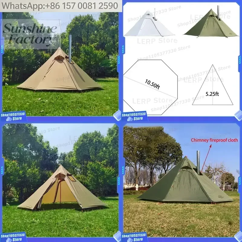 Lightweight Hot Tent Tent with Standing Room for Hunting Family Backpacking Camping Hiking