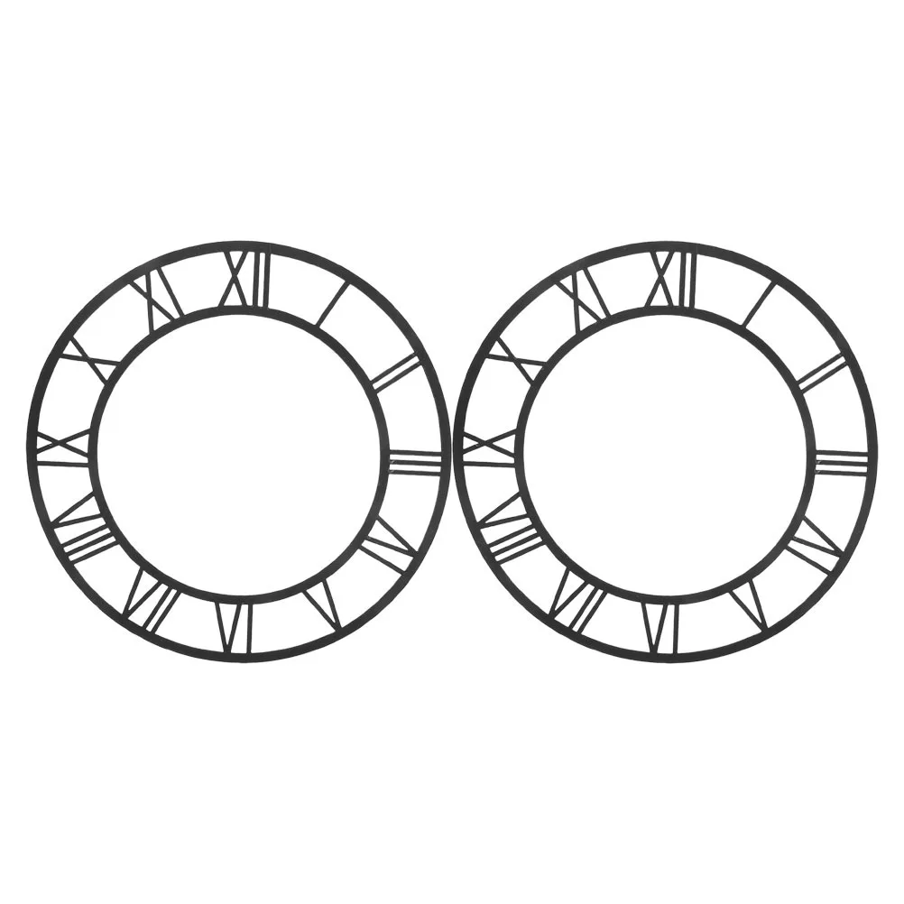 

2pcs Acrylic Mirror Stickers Self-Adhesive Roman Numerals Decorative Wall Clock For Home Living Room Office Diy Frameless Mute