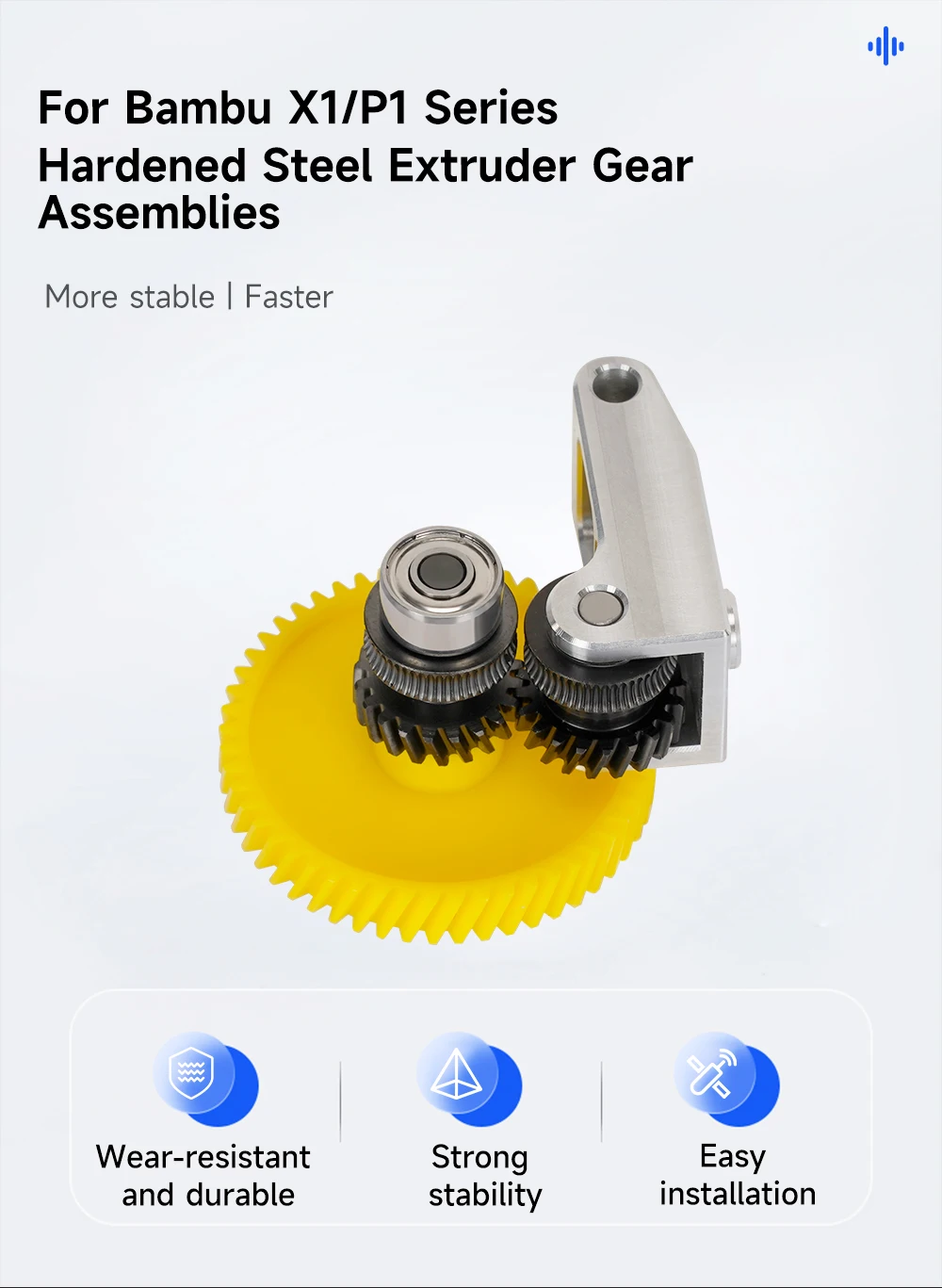 Für Bambu Lab Extruder-Zahnrad aus gehärtetem Stahl, Upgrade-Baugruppe für Bambulab P1S P1P X1 X1C Extruder-Zahnrad, 3D-Drucker-Zubehör! – Detail 1