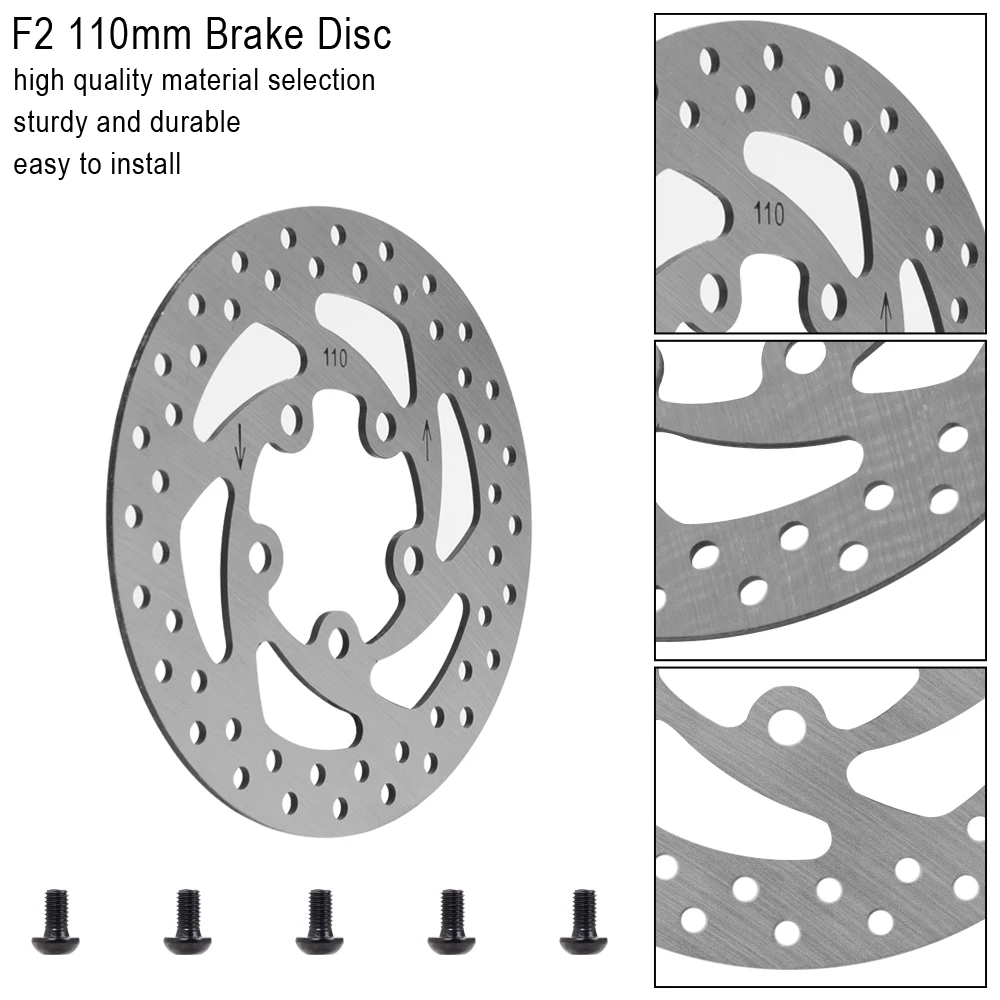 110mm Brake Disc For Ninebot F2 Electric Scooter Front Wheel Stainless Steel Rotor Pad Contains 5 Screws Replacement Parts