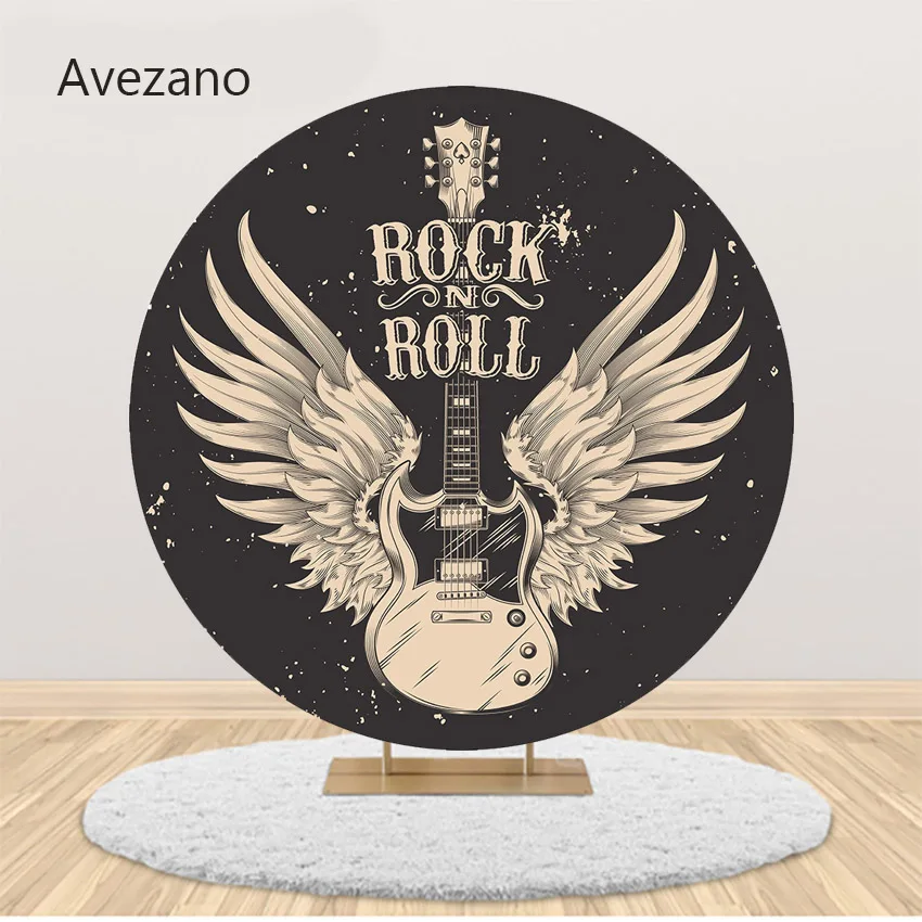 avezano-couverture-de-toile-de-fond-ronde-rock-n-roll-music-ailes-d'ange-jeborn-to-rock-decor-d'anniversaire-arriere-plans-pour-la-photographie-ix