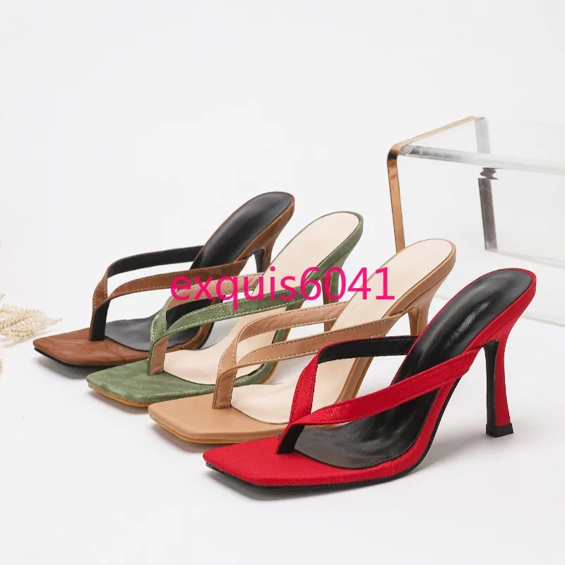 New Women's Classic Fashion Pinch High Heel Sandals Comfortable Banquet Shoes Casual T-Sandals High Heel Sandals Size 35-42