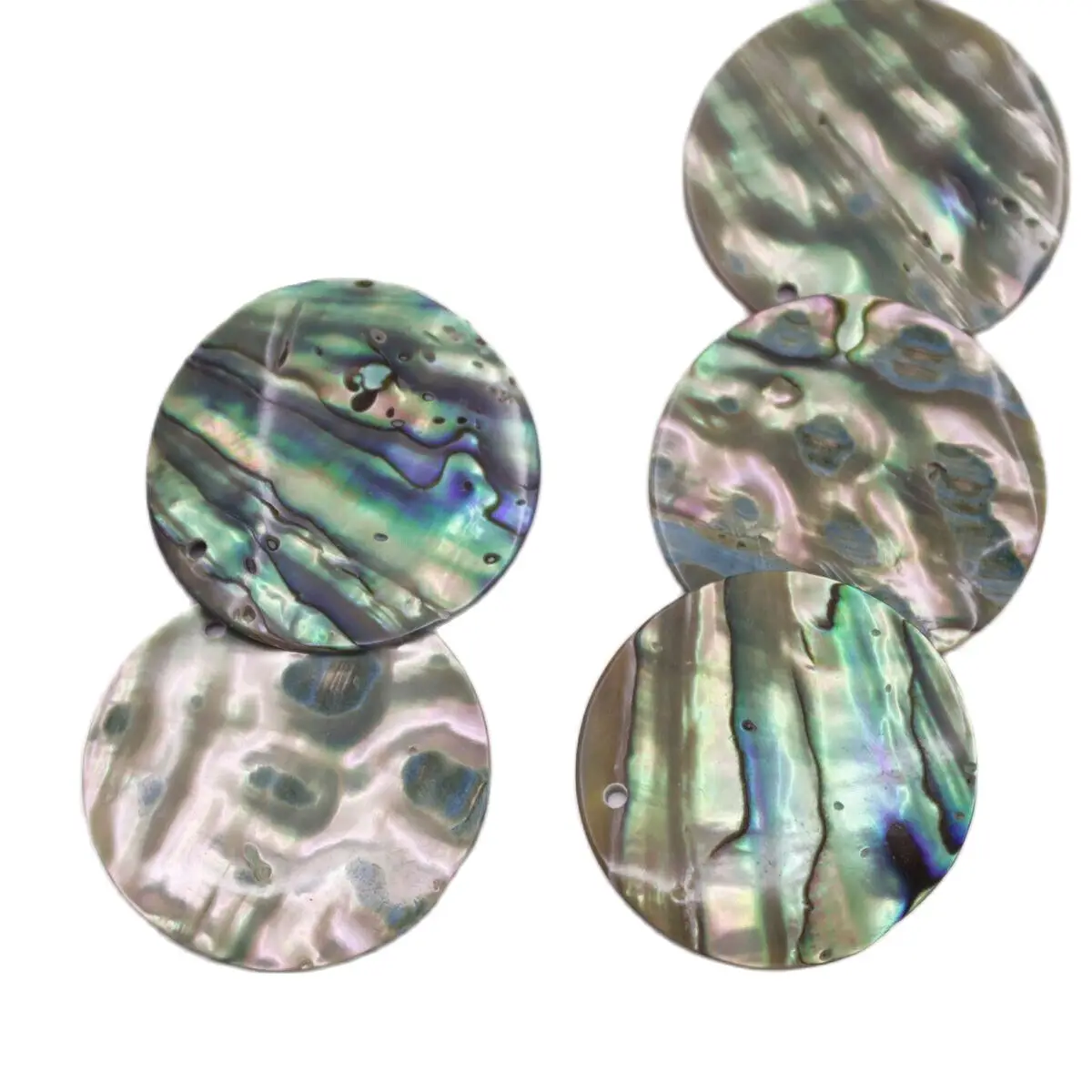 30mm Coin Shape Natural Green Concave Abalone Shell Jewelry Making Charms