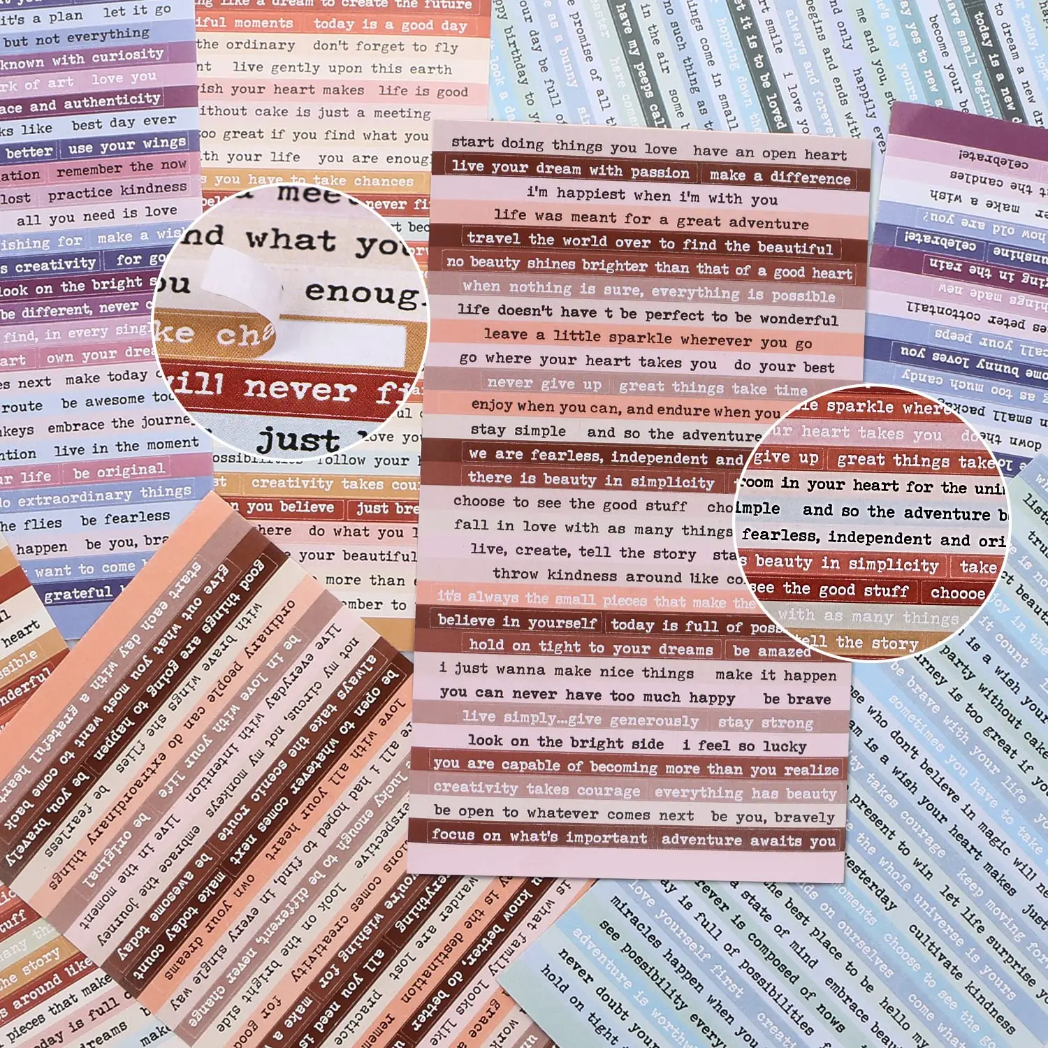 8pcs Vintage Quote Stickers for Journaling and Scrapbooking Inspirational Positive Quotes for DIY Art,Crafts Album Embellishment