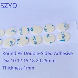 10PCS/LOT Round PE Double-Sided Adhesive Dia 10 12 15 18 20 25mm Strong Foam Tape High Temperature Resistance Thickness 1mm