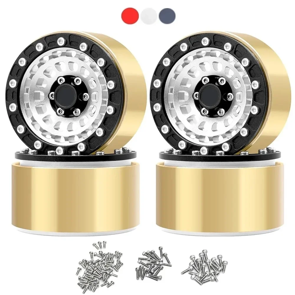 

4PCS 1.9" Beadlock Wheels Aluminum Rims Upgrades for Axial SCX10 TRX4 90046 RC Crawler Car accessories