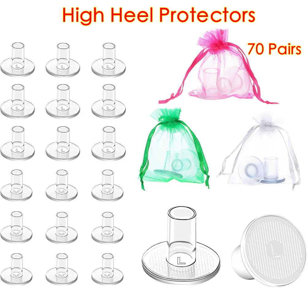 70 Pairs High Heel Stoppers Heel Repair Caps Covers for Outdoor Wedding Party Heel Protectors Stop Sinking into Grass and Cracks