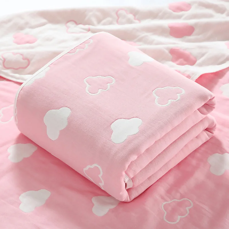 6 Layers Muslin Baby Cotton Blanket Pure Cotton Bubble Muslin Infant Kids Swaddle Sleeping Baby Blanket Bedding 110x110cm