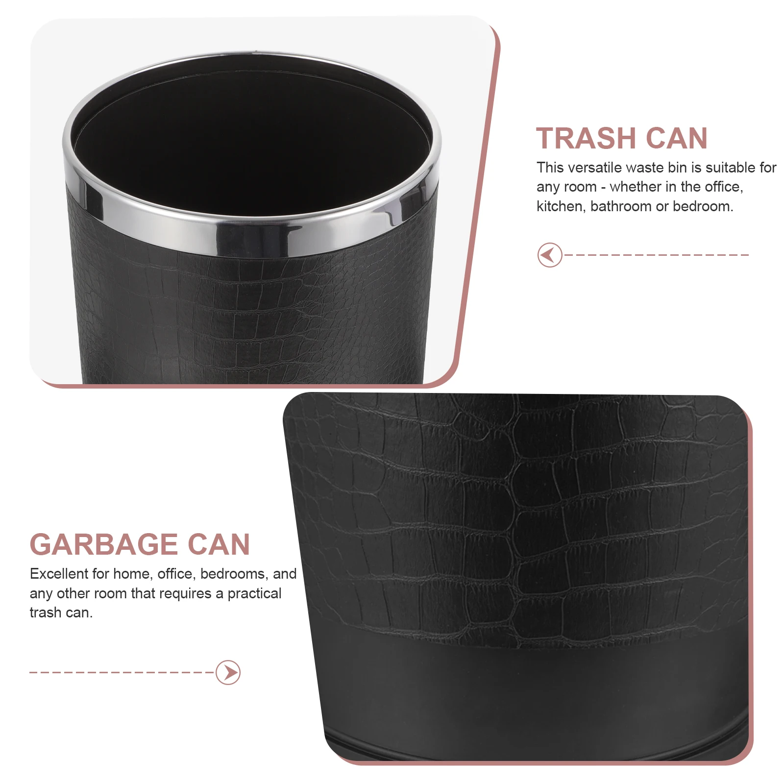 

Versatile Durable Vintage Trash Can Compact Size For Kitchen Bathroom Bedroom MultiFunction Garbage Container Waste Bin