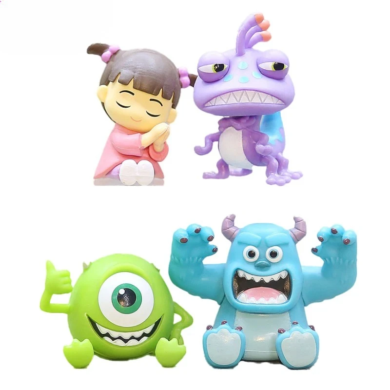 

4Pcs University Monsters Inc Figures James P. Sullivan Anime Action Figure Michael Wozosky Randall Boggs Q Version Model Toys