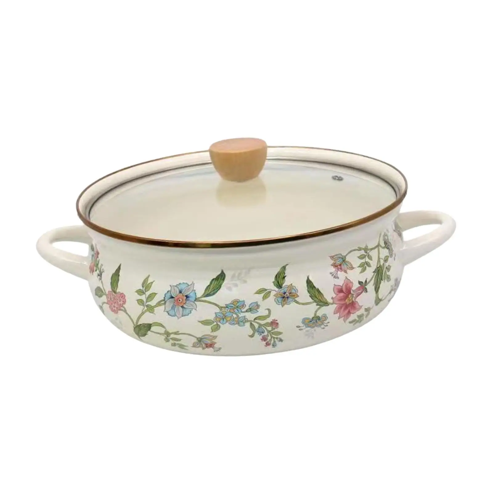 Enamel Pot with Lid Enamel Simmer Pot Cooking Pot for Food Cooking Noodles