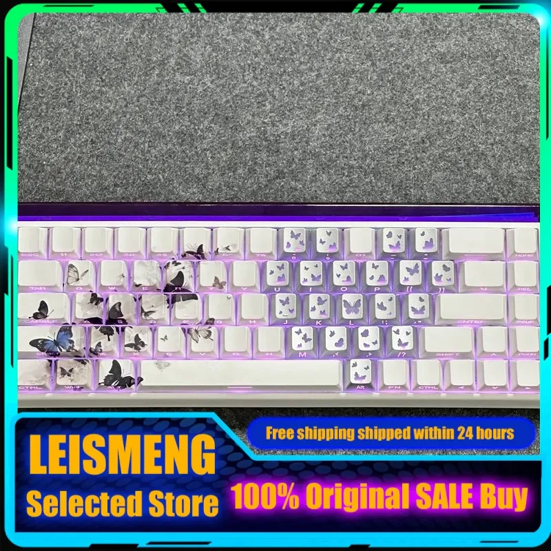 Butterfly Series Theme Transparent Keycap PBT Mechanical Keyboard PC Gaming Keyboard accessories Collection Gifts Custom Keycap