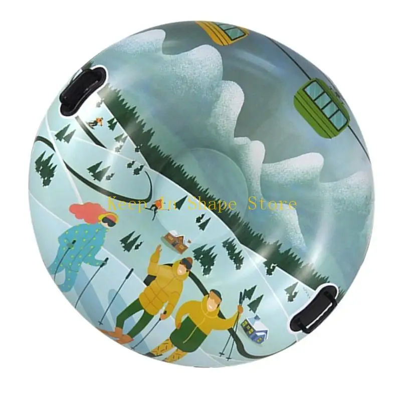 U1JC Thickened Snow Sled Inflatable Snow Tube Sled with Handles Winter Snow Sledding Toy for Boys Girls Family Activity