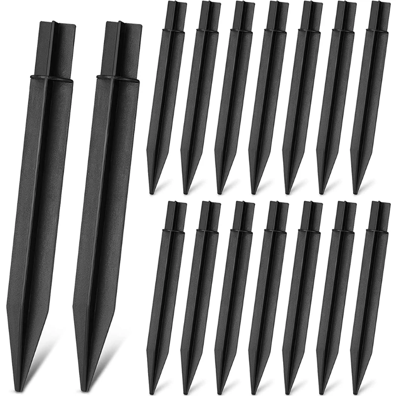 

16 Pcs Plastic Ground Spikes, Garden Solar Torch Lights Flame Lights Replacement