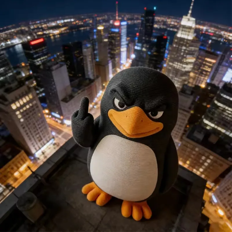 

Funny Middle Finger Penguin Statue 2026 New Design Cartoon Penguin Home Decor Desktop Workstation Desk Ornament