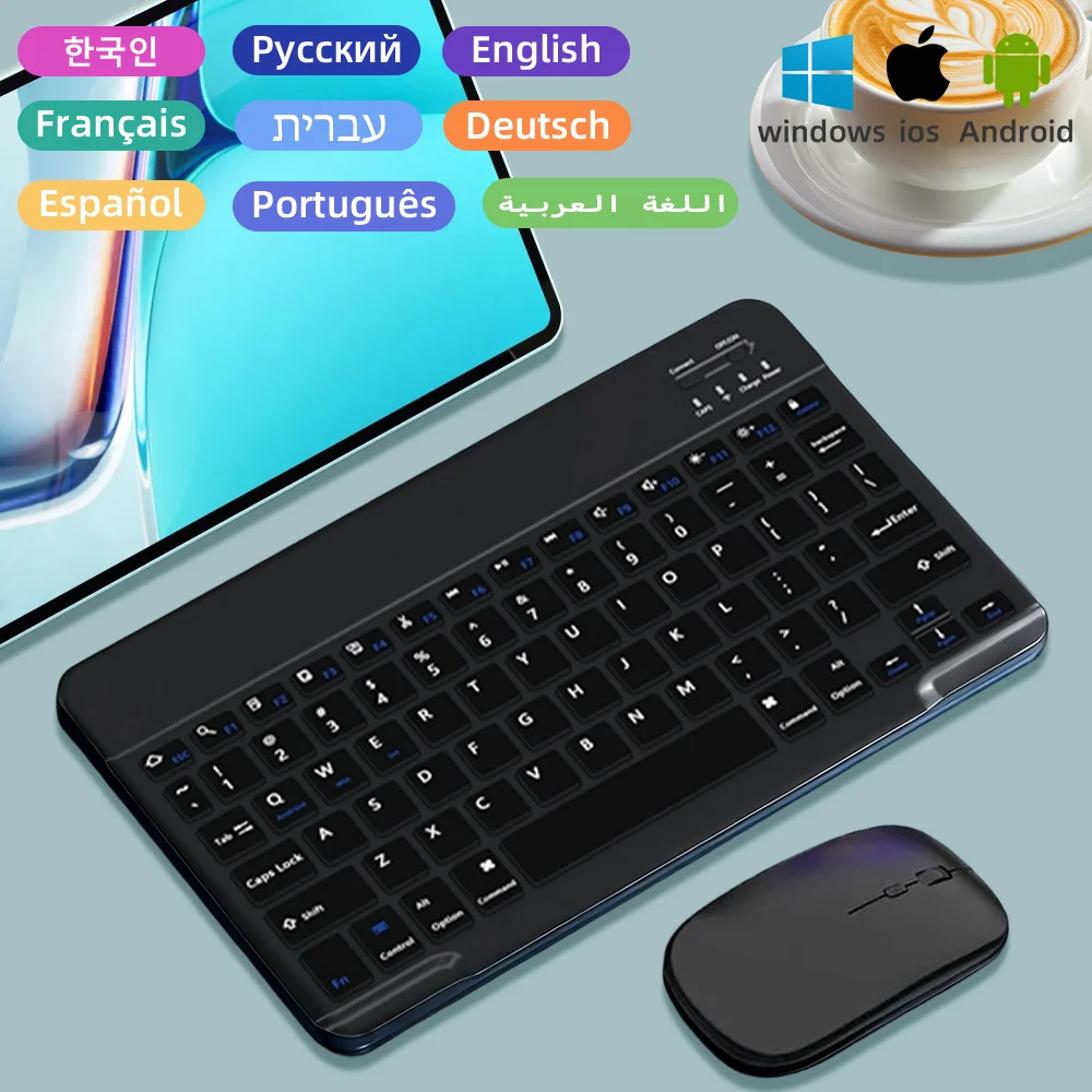 

Новая универсальная клавиатура и мышь для планшетов с беспроводной Bluetooth-клавиатурой для Xiaomi, Android, iOS, iPad, аксессуары для iPad, клавиатура для iPad