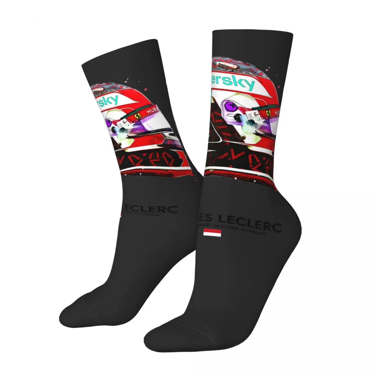 Hip Hop Retro Swag Crazy Men's compression Socks Unisex Charles Leclerc Harajuku Seamless Printed Funny Novelty Happy Crew Sock