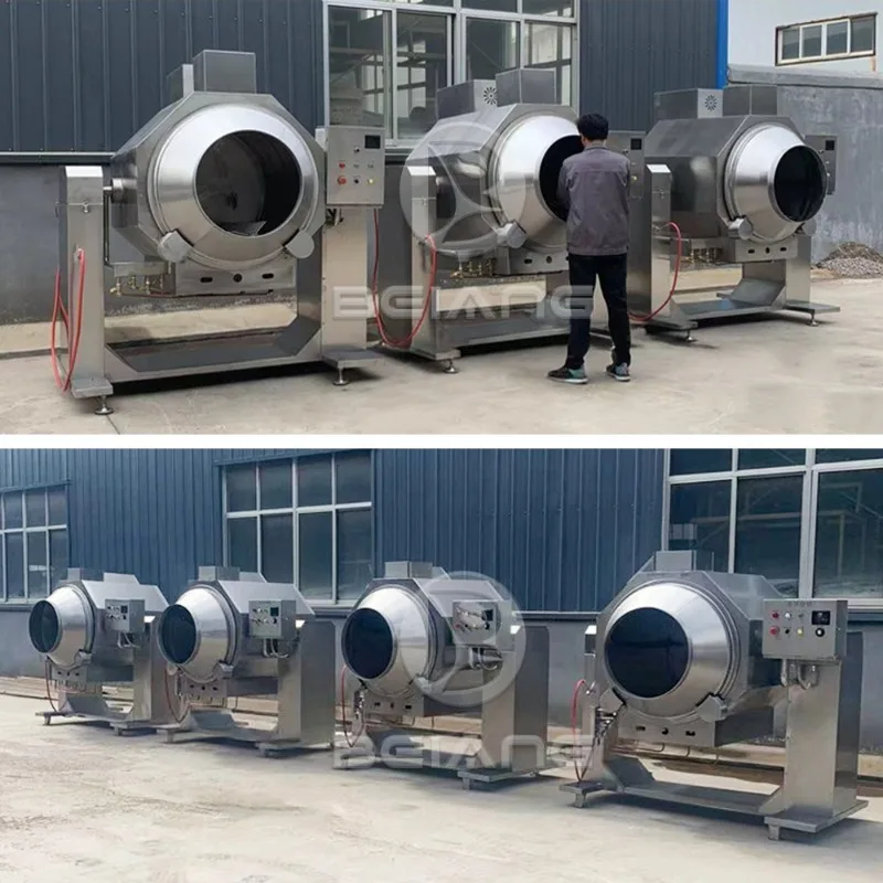 Industrial Use Drum Stir Fryer Wok Machine Fried Rice Fast Food Restaurant Automatic Stir-Fry Wok Machine