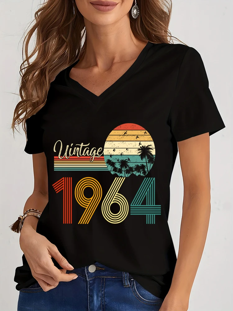 

Women’s Graphic Shirts 1960-1969 Vintage Tees Casual Short Sleeves Women’s Graphic Printing Y2k Shirts Casual Hip Hop Sweatshirt