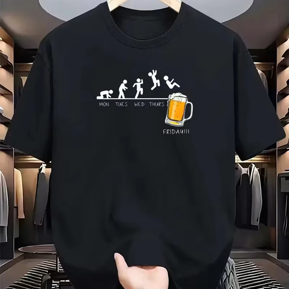 

Beer Creative Humorous Funny Pattern Men Women T-shirts Summer Casual Breathable Comfy Soft Unisex Tees Street Harajuku Shirts