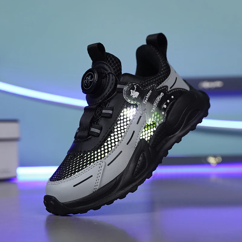 Fashion Mesh Kids Running Shoes Youngsters Teens Casual Walking Students Sneakers Breathable Soft Children Outdoor Sports Tennis