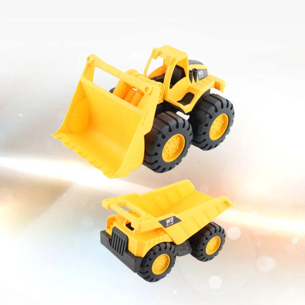 2 Pcs Pushdozer Toy Kids Car Beach for Cars Inertial Engineering Vehicle Child Childrens Toys