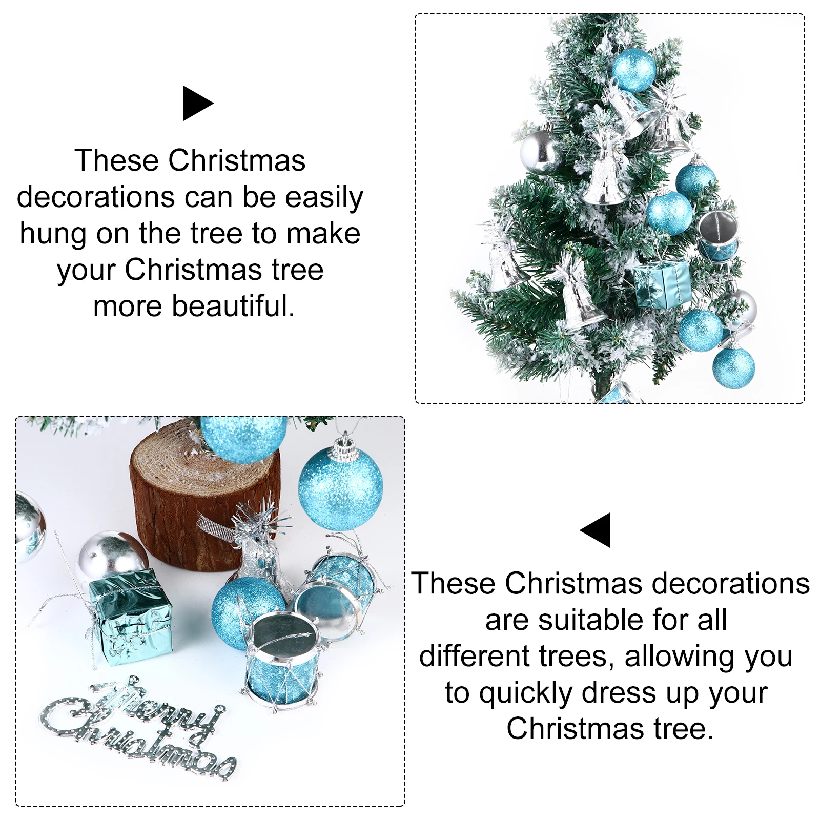 

32Pcs Decoration Set for Christmas Exquisite Lightweight Christmas Tree Adornments Plastic Mini Tinkle Bells Stylish Festive