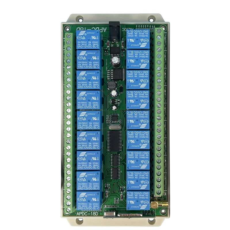 2000 متر DC12V 24 فولت 18CH 433 ميجا هرتز التتابع جهاز التحكم عن بعد اللاسلكي يعمل بالتردد الراديوي التبديل استقبال الارسال هوائي الشفط ل مصباح ليد أو المحرك