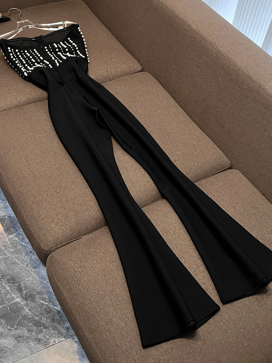 섹시 슬림핏 바디수트 팬츠 하이웨이스트 랩 체스트 타이트 진스 가운 신상 여성 의류 봄 여름 가을