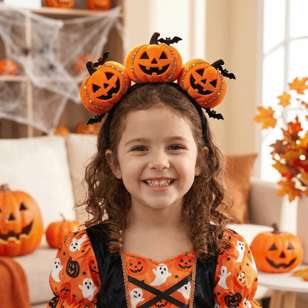 Hair Accessories Funny Pumpkin Headband Creative Decorative Halloween Headwear Dressing Up Props Holiday Headdress Cosplay